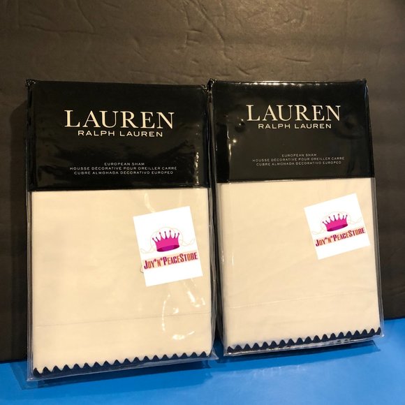 $340 Set of 2 Ralph Lauren Alix Floral Embroidered Cotton Euro Decorative Sham - Picture 4 of 8